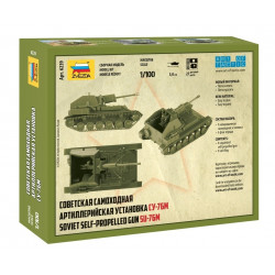 1:100 Zvezda 6239 - Padomju pašgājējs lielgabals SU-76M