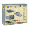 1:100 Zvezda 6243 Vācu 'Hanomag' Sd.Kfz. 251/1 Ausf.B 'Stuka zu Fuss' bruņutransportieris ar palaišanas iekārtām