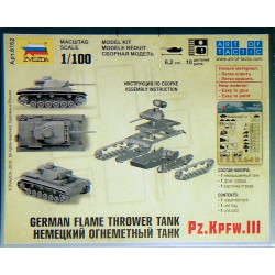 1:100 Zvezda Vācu liesmu metēja tanks Pz.Kpfw. III