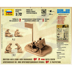1:72 Zvezda 6169 - Britu QF-2-pdr prettanku lielgabals ar apkalpi