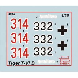 1:35 Zvezda 3616 Pz.Kpfw.VI Tiger II Ausf. B (Porsche Turret) Немецкий тяжёлый танк