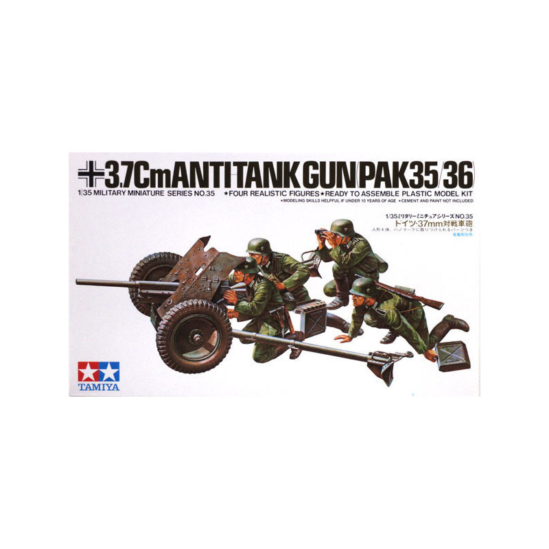 1:35 Tamiya 35035 - German 3,7cm Antitank Gun PAK 35/36 with 4 Figures