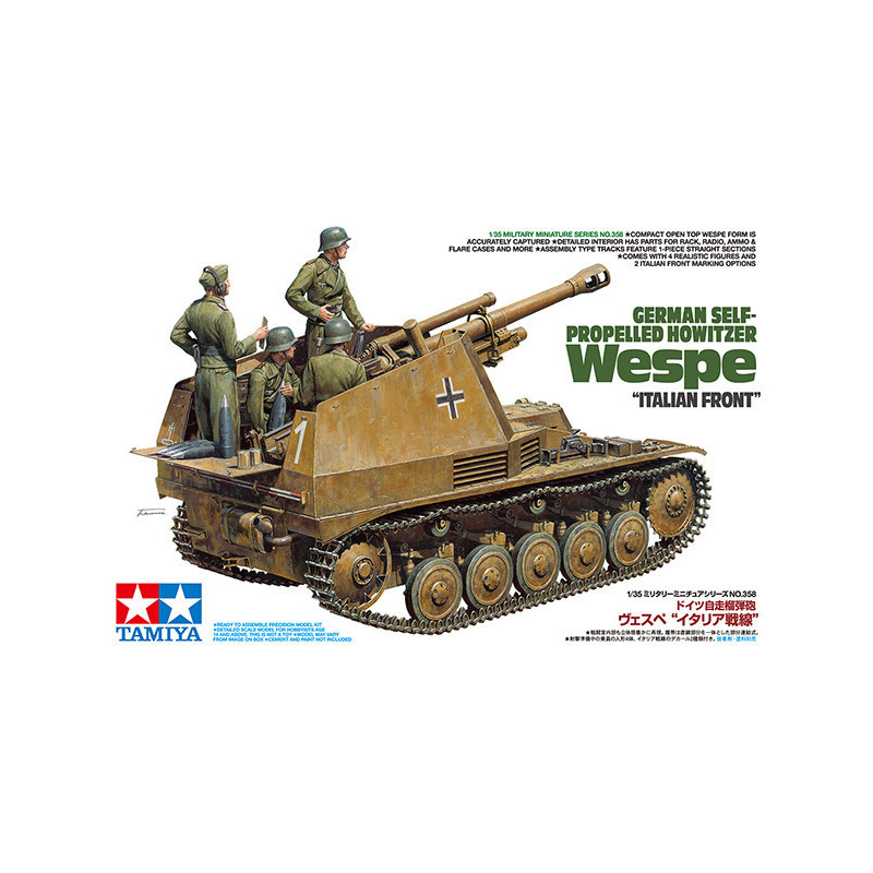 1:35 Tamiya 35358 - German Self-Propelled Howitzer Wespe "Italian Front" with 4 Figures