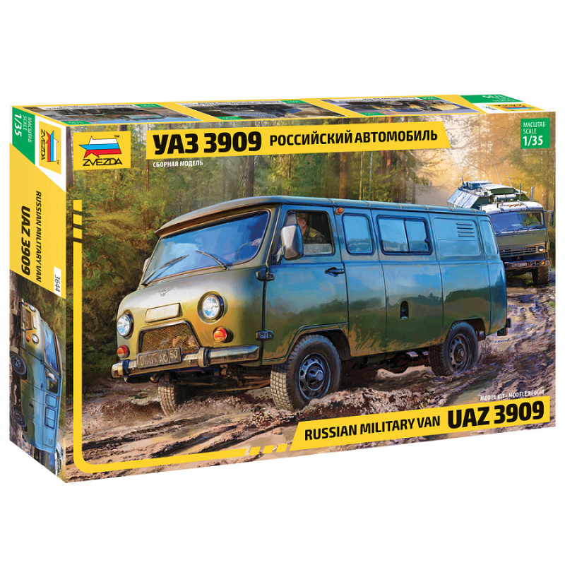 1:35 Zvezda 3644 - Krievijas militārais furgons UAZ-3909
