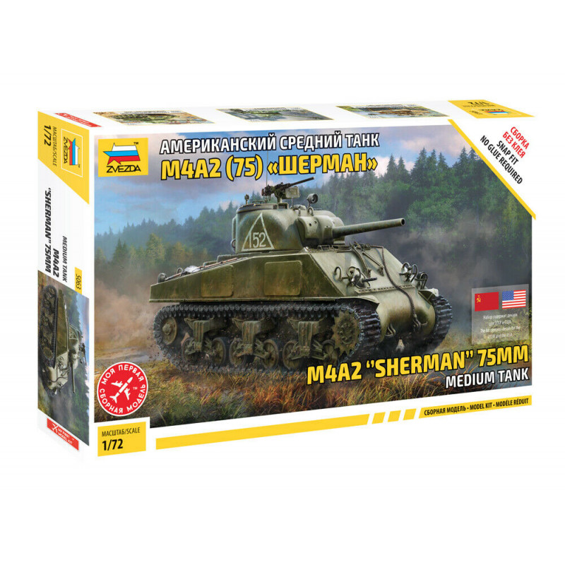 1:72 Zvezda 5063 - U.S. Medium Tank M4A2 (75) Sherman