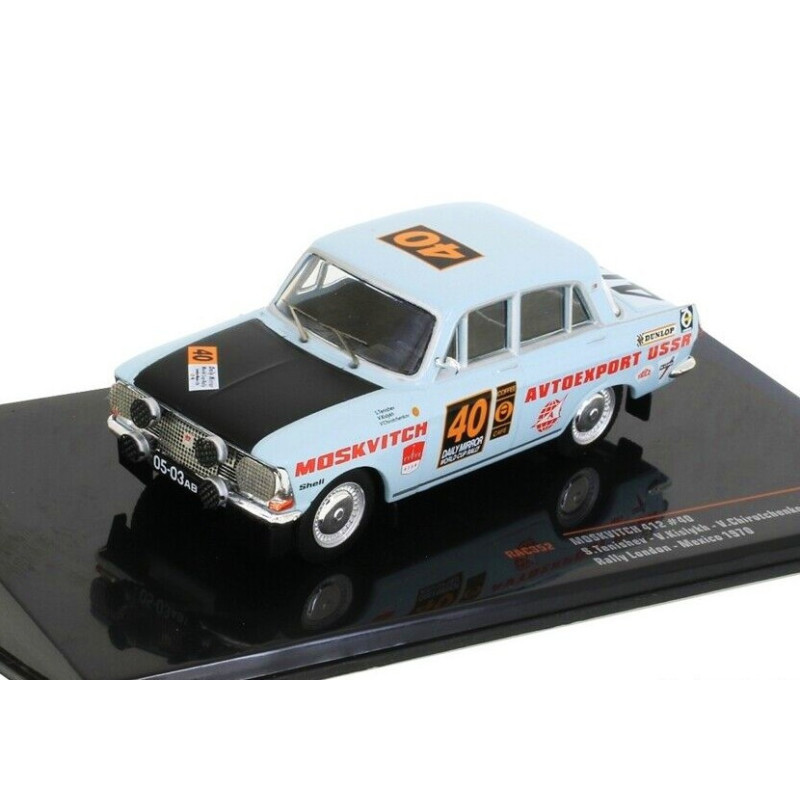 1:43 IXO RAC352 - Moskvitch-412 №40 Rallye London - Mexico 1970 S.Tenishev/V.Kislykh/V.Chirotchenkov