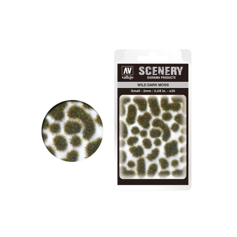 Vallejo SC402 - Пучки темного мха, высота 2 мм, 35 шт.