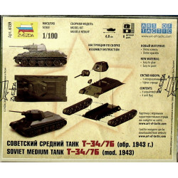 1:100 Zvezda 6159 - Padomju vidējā tvertne T-34/76 (1943. gada modelis)