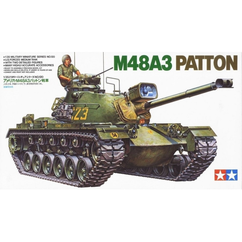 1:35 Tamiya 35120 - US M48A3 Patton Tank with 1 Figure