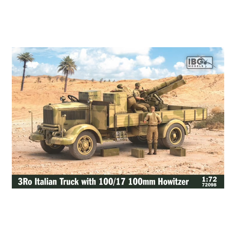 1:72 IBG Models 72098 - 3Ro itāļu kravas automašīna ar 100/17 100 mm haubici