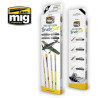 Ammo Mig AMIG7605 - Набор кистей, 4 штуки - Panel Lines & Fading Brush Set