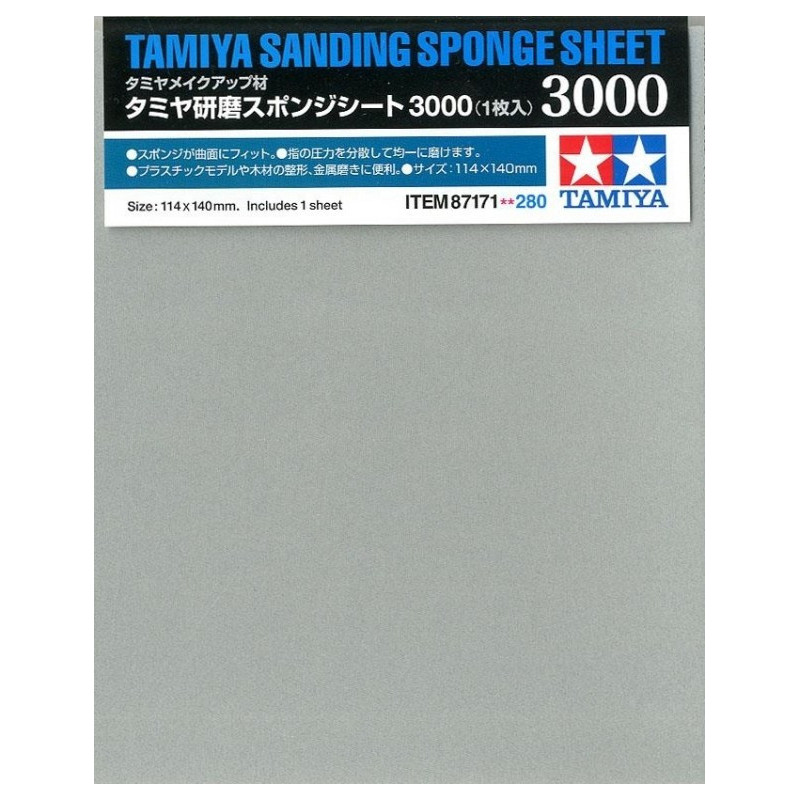 Tamiya 87171 - Slīpēšanas sūklis 3000 - Sanding Sponge Sheet 3000