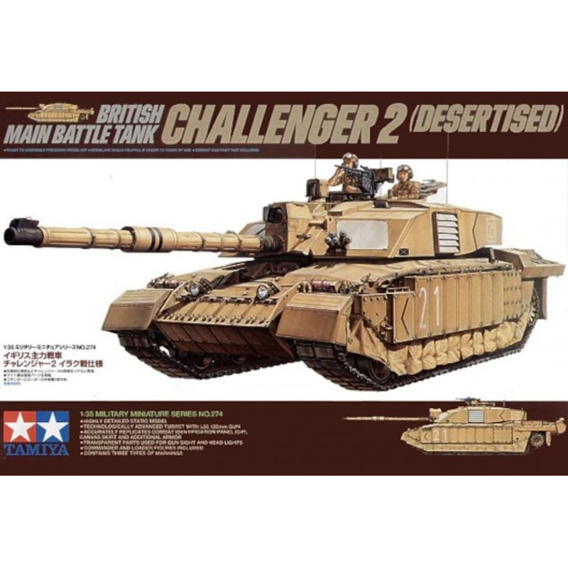 1:35 Tamiya 35274 - British Main Battle Tank Challenger 2 Desertised with 2 Figures
