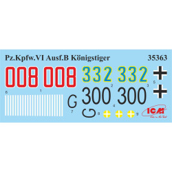 1:35 ICM 35364 - Pz.Kpfw.VI Ausf.B King Tiger (позднего производства) с полным интерьером и наборными траками гусениц