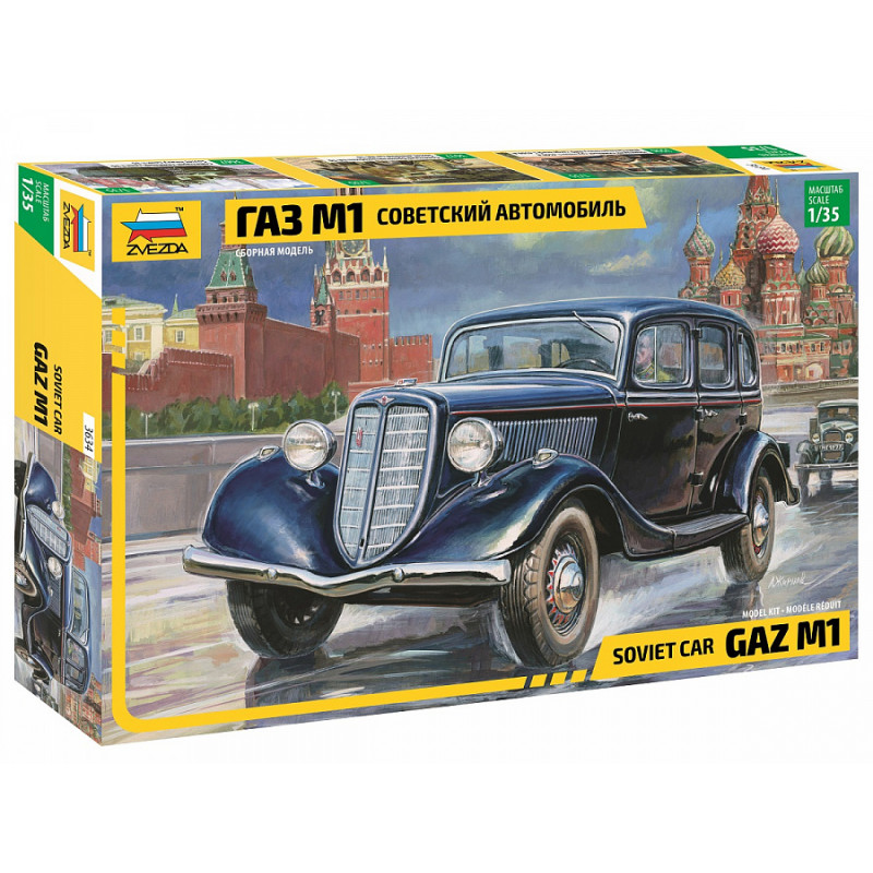 1:35 Zvezda 3634 - GAZ M1 Padomju automašīna