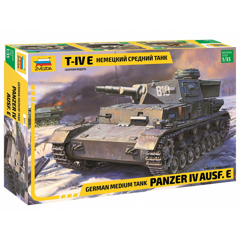 1:35 Zvezda 3641 - Panzer IV Ausf.E Vācu vidēja lieluma tanks
