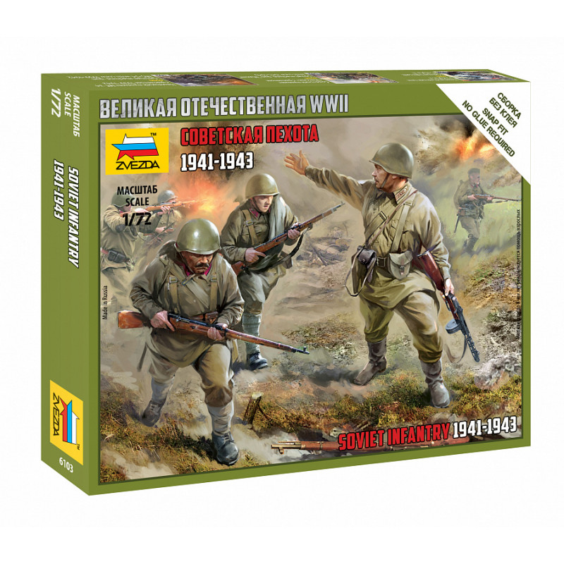1:72 Zvezda 6103 Padomju kājnieki 1941.–1943. g.