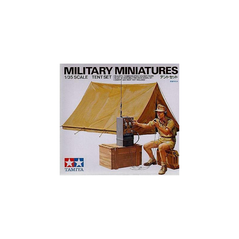 1:35 Tamiya 35074 - Немецкий радист с палаткой и оборудованием. Африканский корпус.