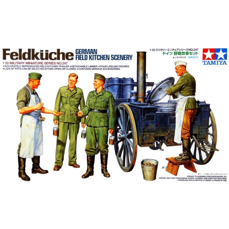 1:35 Tamiya 35247 - Немецкая полевая кухня с двумя поварами и двумя солдатами