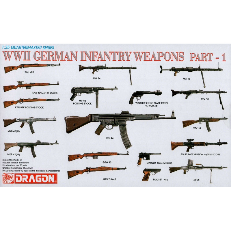 1:35 Dragon 3809 - WWII Vācu kājnieku ieroči, 1. daļa
