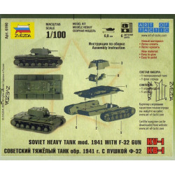 1:100 Zvezda 6190 - Padomju smagā tvertne KV-1 ar lielgabalu F-32