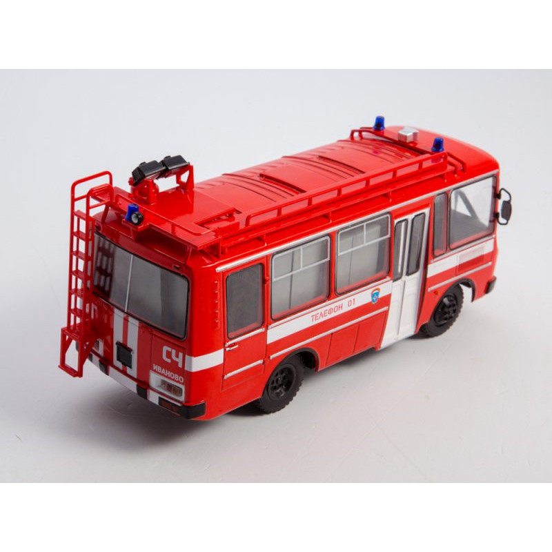 1:43 ПАЗ-3205 АГ-12 Пожарный / PAZ-3205 AG-12 автобус с журналом, Спецвыпуск №2, Modimio Collections