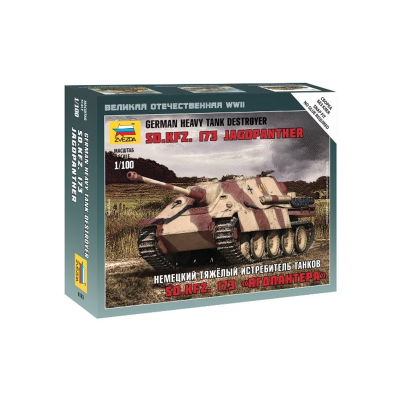 1:100 Zvezda 6183 Jagdpanther Vācu smago tanku iznīcinātājs Sd.Kfz.173