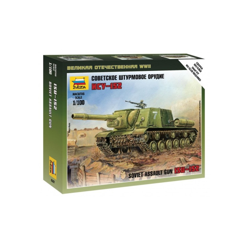 1:100 Zvezda 6207 Padomju pašgājējs lielgabals ISU-152