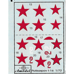 1:72 Amodel 72123 - И-16 / I-16 тype 5/6 USSR, Chinese, Finland, Spanish Air Forces