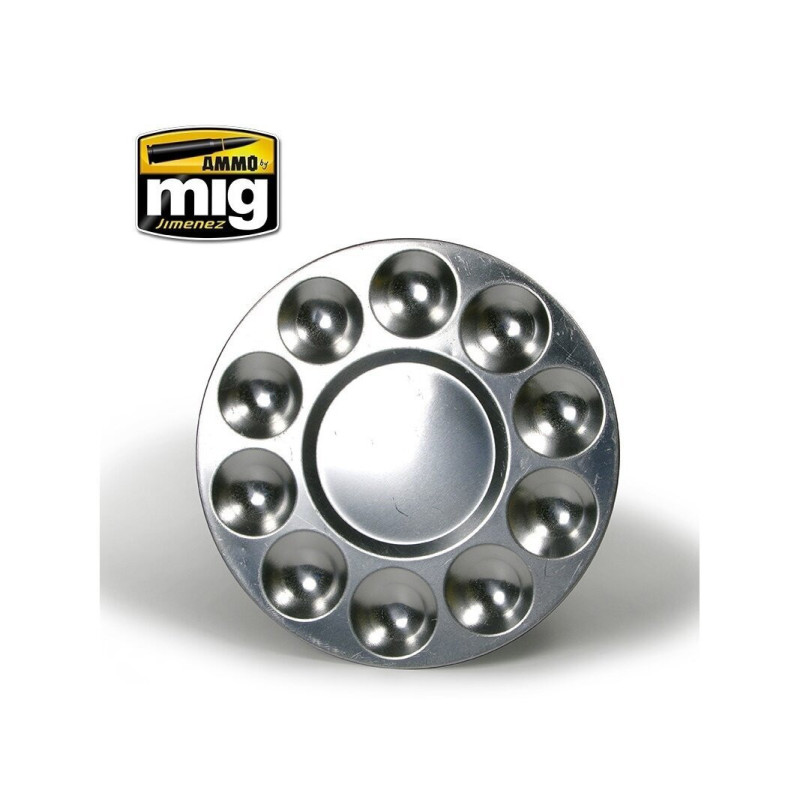 Ammo Mig A.MIG-8009 - Металлическая палета для красок (10 мест)