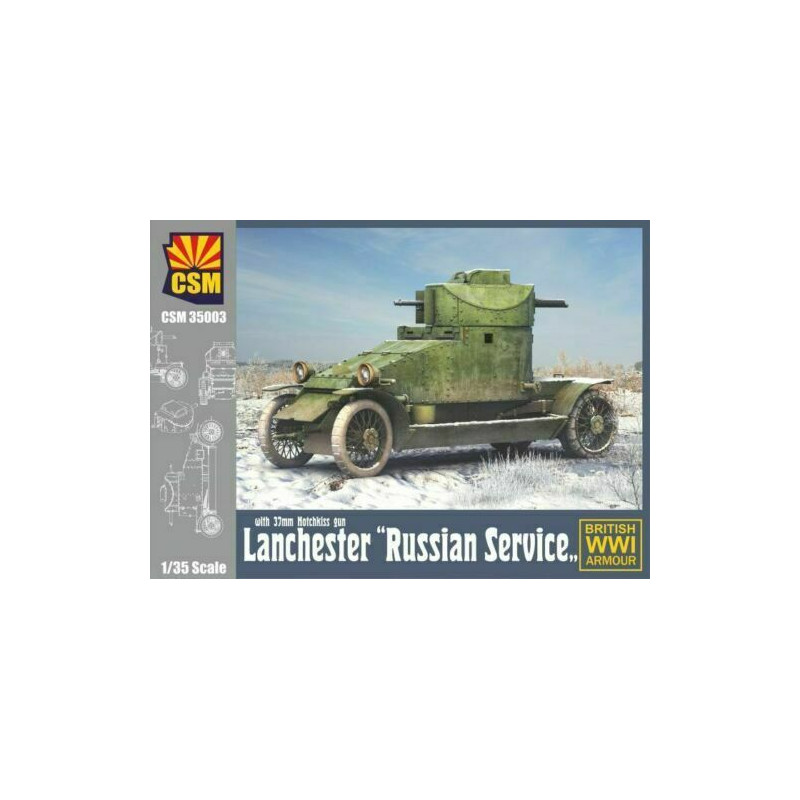 1:35 Copper State Models 35003 Lanchester Armoured Car in Russian Service with 37mm Hotchkiss gun