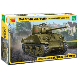 1:35 Zvezda 3645 - Американский средний танк M4A2 (76) W Sherman