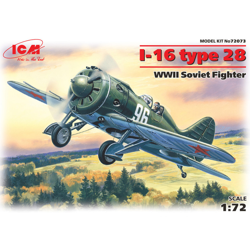1:72 ICM 72073 - И-16 / Polikarpov I-16 type 28 WWII Soviet Fighter