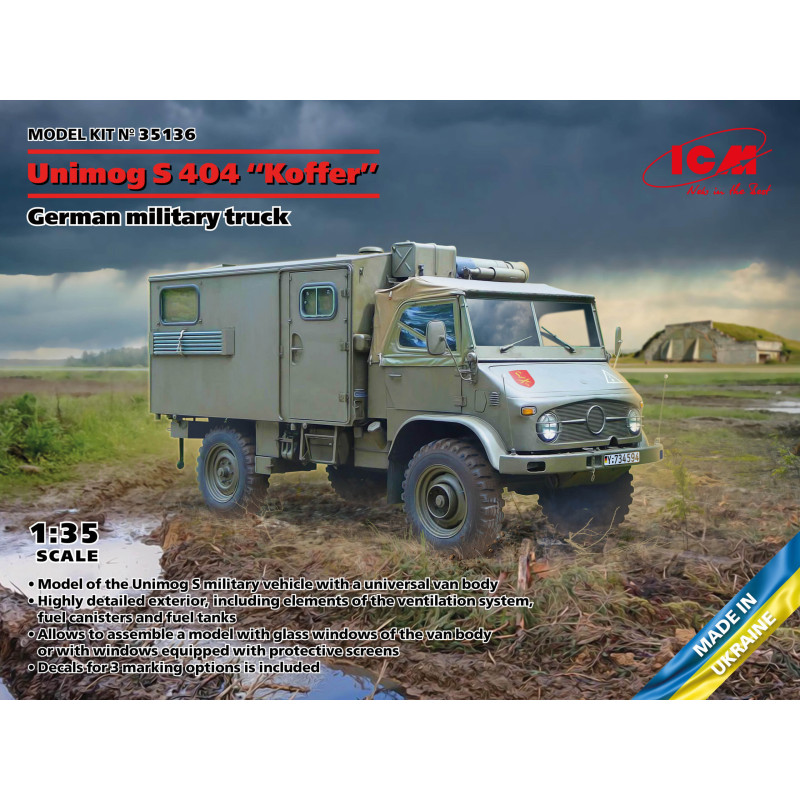 1:35 ICM 35136 - Unimog S 404 with box body, German military truck