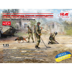 1:35 ICM 35753 - Sappers of the Armed Forces of Ukraine  (3 figures and a sapper dog in a protective mask)