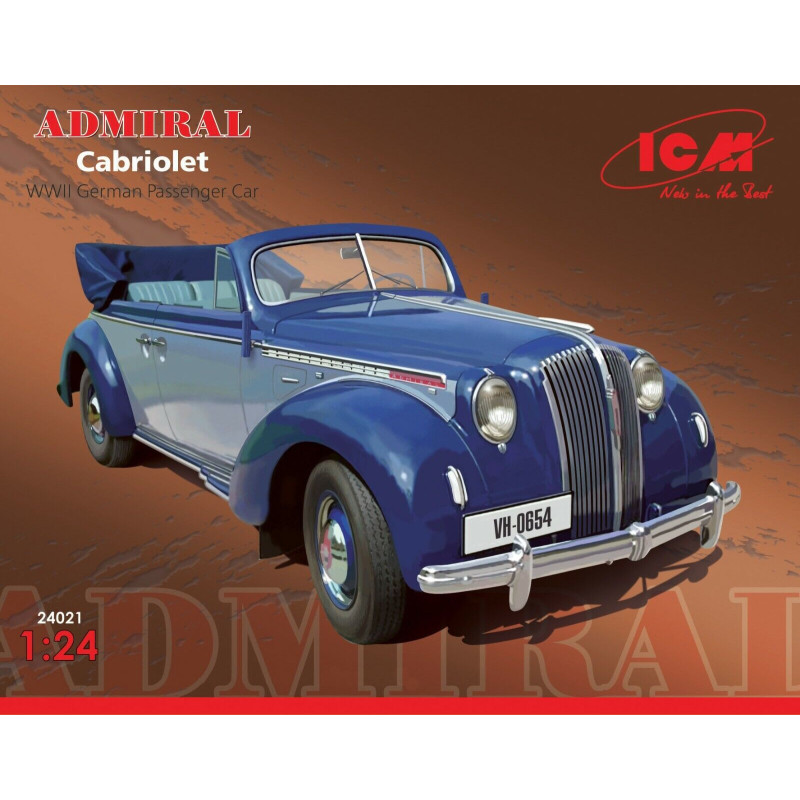 1:24 ICM 24021 - Opel Admiral Cabriolet, WWII German Passenger Car