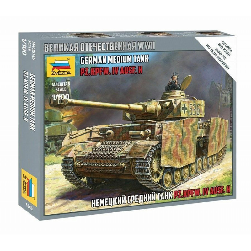 1:100 Zvezda 6240 - German Medium Tank Pz.kpfw. IV Ausf. H