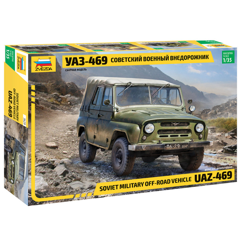 1:35 Zvezda 3629 - UAZ-469 Padomju militārais apvidus auto