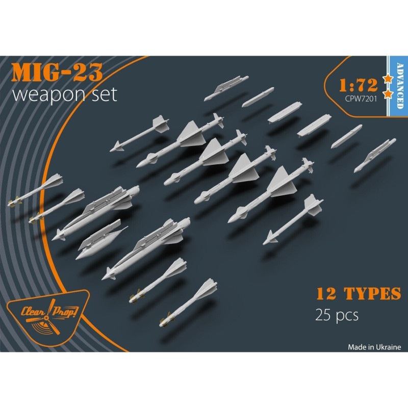 1/72 Clear Prop Models CPW7201 - MiG-23 Weapon Set