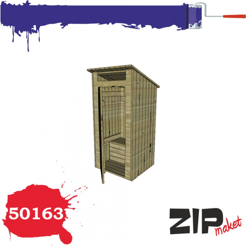 1:35 ZIP-Maket 50163 - Koka tualete "Vecā", Koka modelis, lāzergriešana.