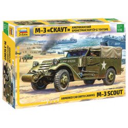 1:35 Zvezda 3581 - Amerikāņu bruņutransportieris (ar tentu) M3 "Scout"