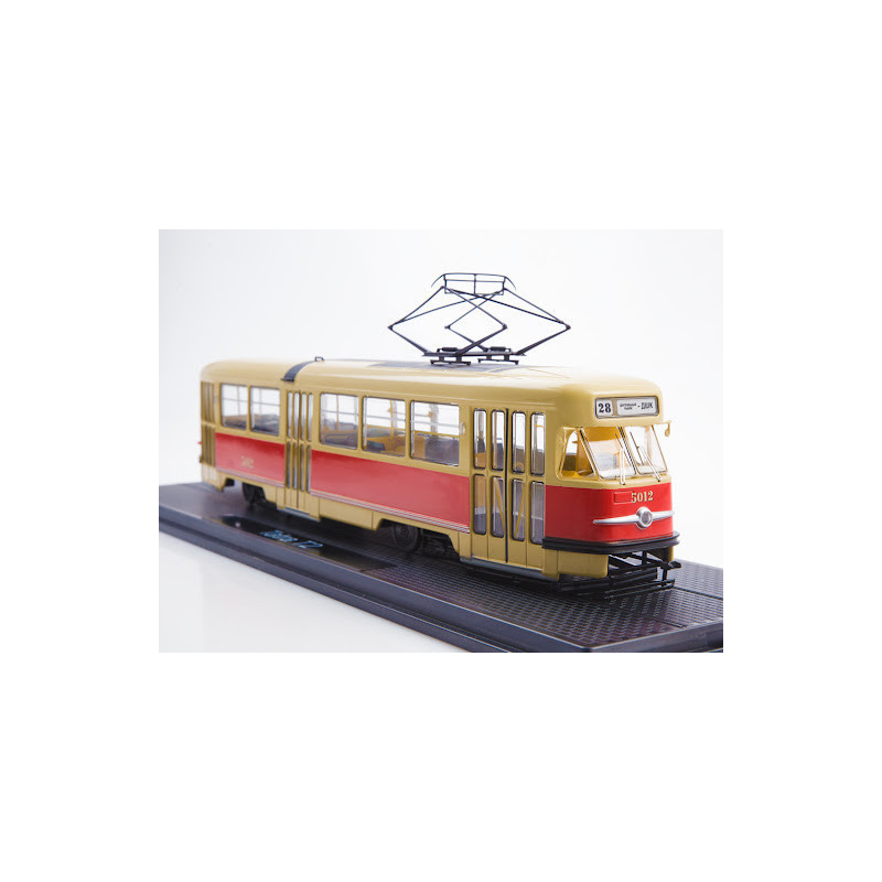 1:43 SSM 4070 - Tatra T2 tram, route No. 28 beige-red