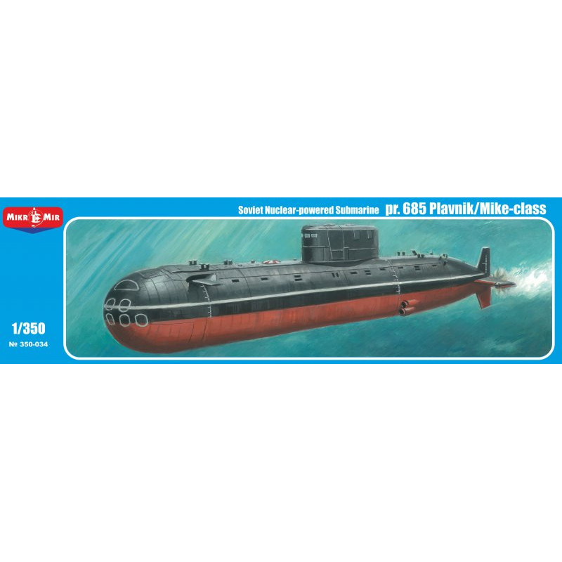 1:350 Mikro Mir 350-034 - Soviet Nuclear-powered Submarine Project 685 Plavnik/Mike-class