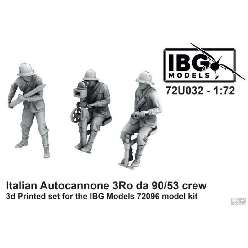 1:72 IBG Models 72U032 - Italian Autocannone 3Ro da 90/53 Crew - 3D Printed Set for IBG 72096 Kit