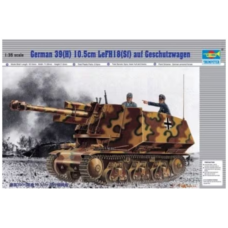 1:35 Trumpeter 00353 - German 39(H) 10,5cm leFH18(Sf.) auf Geschützwagen