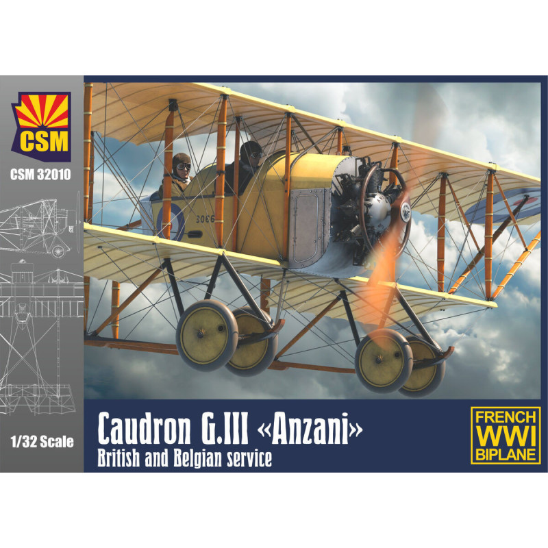 1:32 Copper State Models 32-010 - Caudron G.III Anzani, British and Belgian service