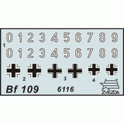 1:144 Zvezda 6116 Vācu iznīcinātājs Messerschmitt Bf 109F-2