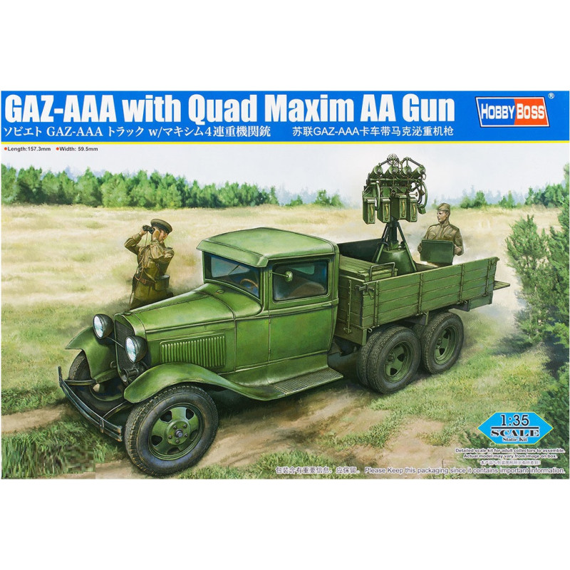 1:35 Hobby Boss 84571 - ГАЗ-ААА / GAZ-AAA Soviet Truck with Quad Maxim AA Gun