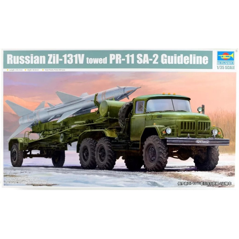 1:35 Trumpeter 01033 - Тягач ЗИЛ-131В с ракетой С-75 / Russian ZiL-131V towed PR-11 SA-2 Guideline
