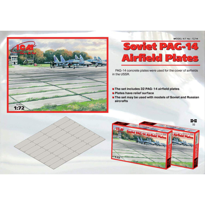 1:72 ICM 72214 - Советские аэродромные плиты ПАГ-14 (32 шт.)